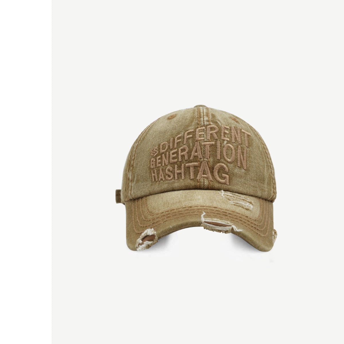 Wholesale Letter Embroidery Heavy Washed Denim Hole Cap